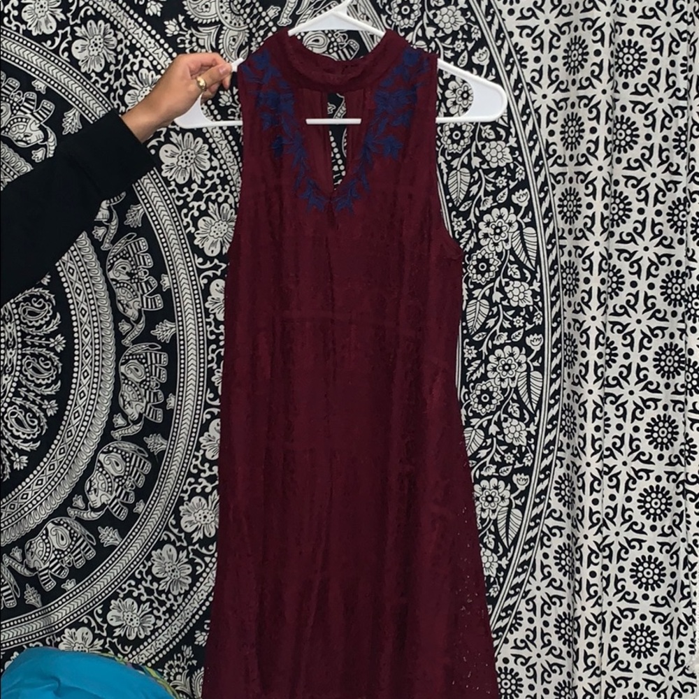 maroon mini dress